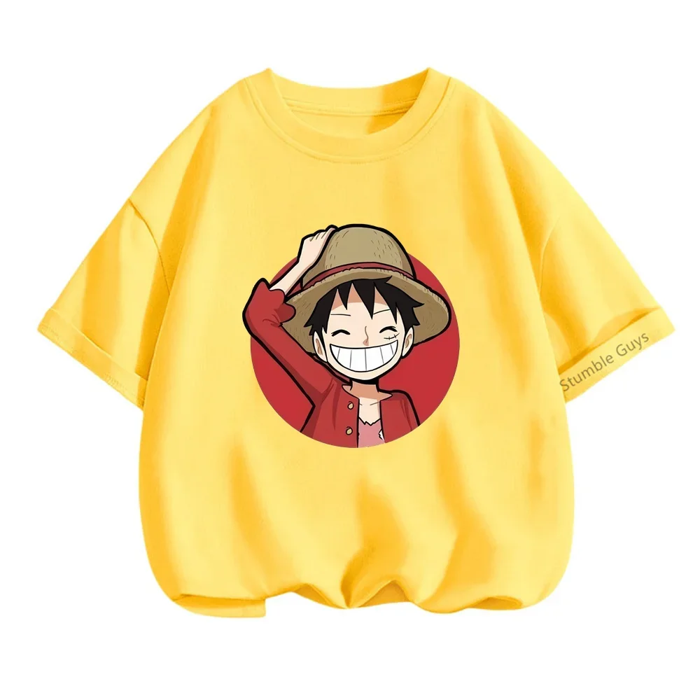 3-14 Jaar Jongenskleding Meisjes Luffy Tshirt Japan Anime One Stuks T-Shirt Kinderen Kleding Baby Korte Mouw Tee Tops 12ys