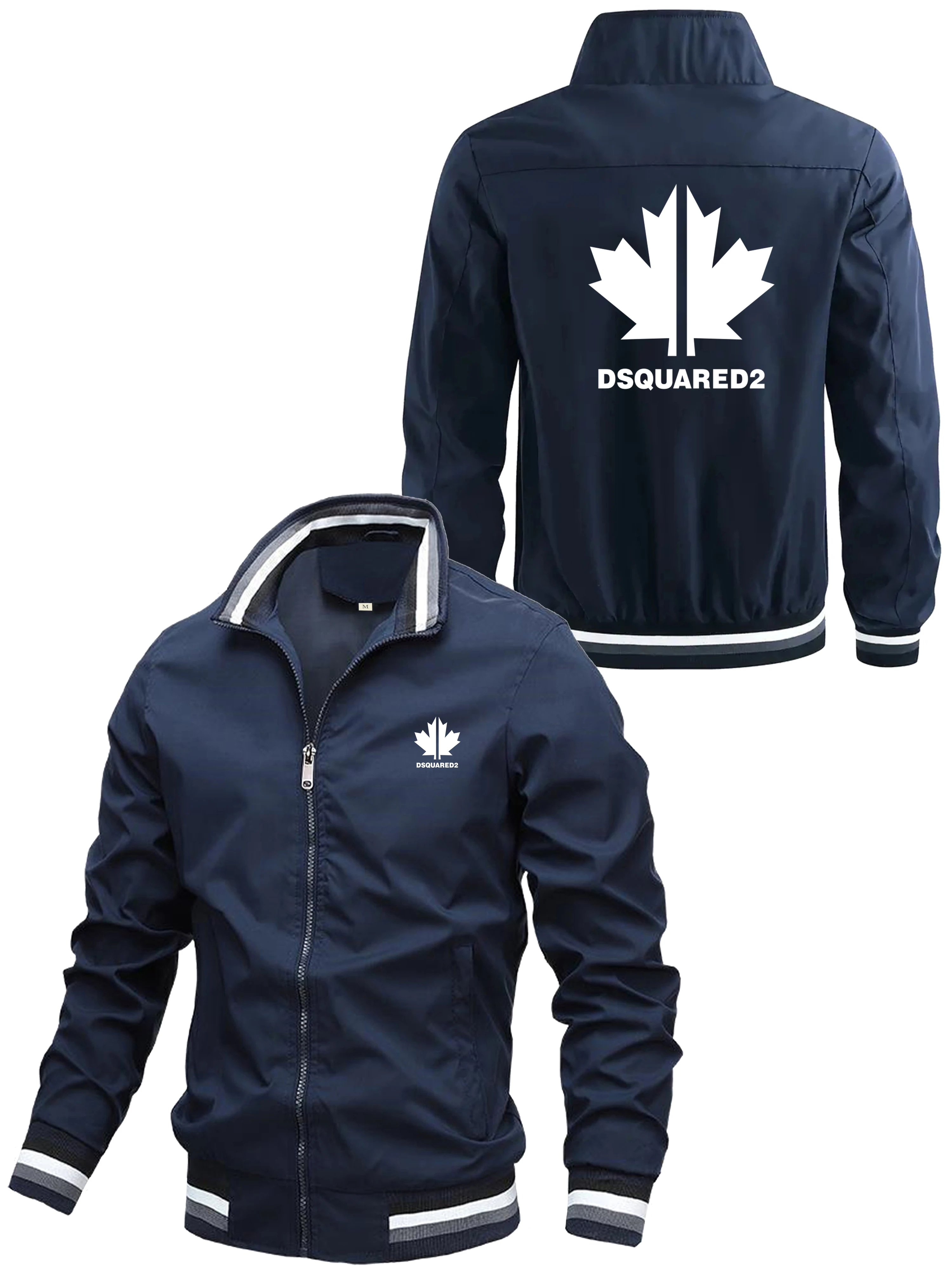 

Men's spring and autumn maple leaf printed jacket, a high-quality and fashionable men's coat for sports and outdoor activities