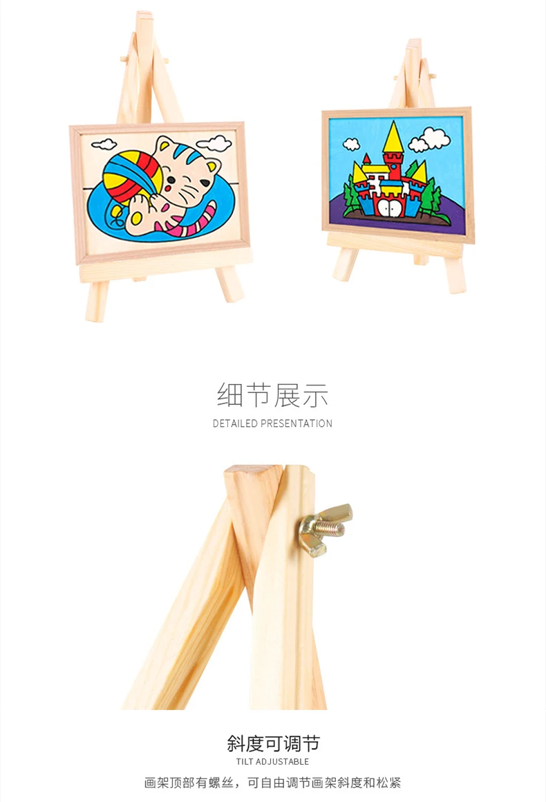 5 Stück Mini-Holzständer für Handyhalter, klappbare Tischhalterung, Dreieckshalterung, Zeichenbrett, Kunstbedarf – Detail 6