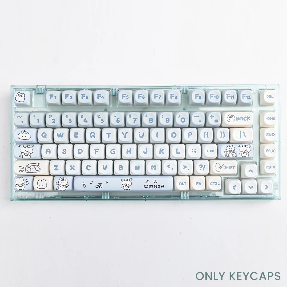 USLION 139 Keys MOA Profile Puppy Band Theme Keycaps PBT Thermal Sublimation Customized Key Caps for Gaming Mechanical Keyboard