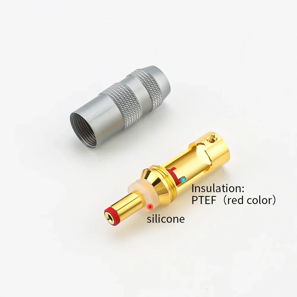 1PCS Audiocrast 24K Gold Plated DC Power Plug Connector สําหรับ Hi End Audio เกรด HIFI DC2.1 ปลั๊ก