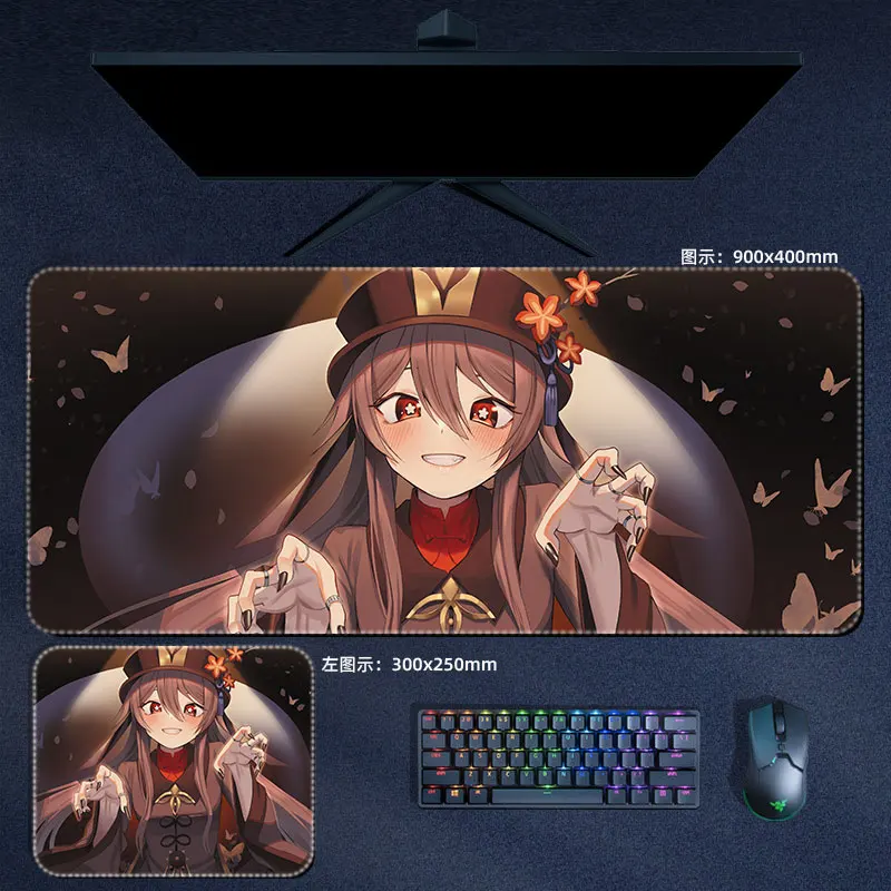 Hu tao Mouse Pad Genshin Impact Mousepad Genshin Keyboard Pad Hu tao Padding Computer Pad PC Gaming Accessories Desk Mat