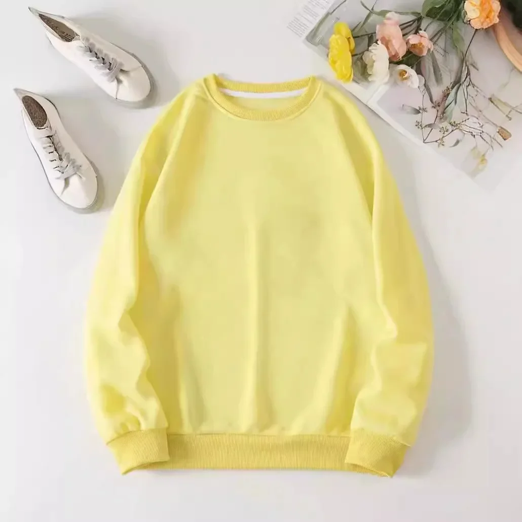 ربيع عادية مبطن بالصوف سميكة فضفاضة بلون طاقم الرقبة هوديي المرأة ربيع موضة ملابس خارجية جديد 2024 #3