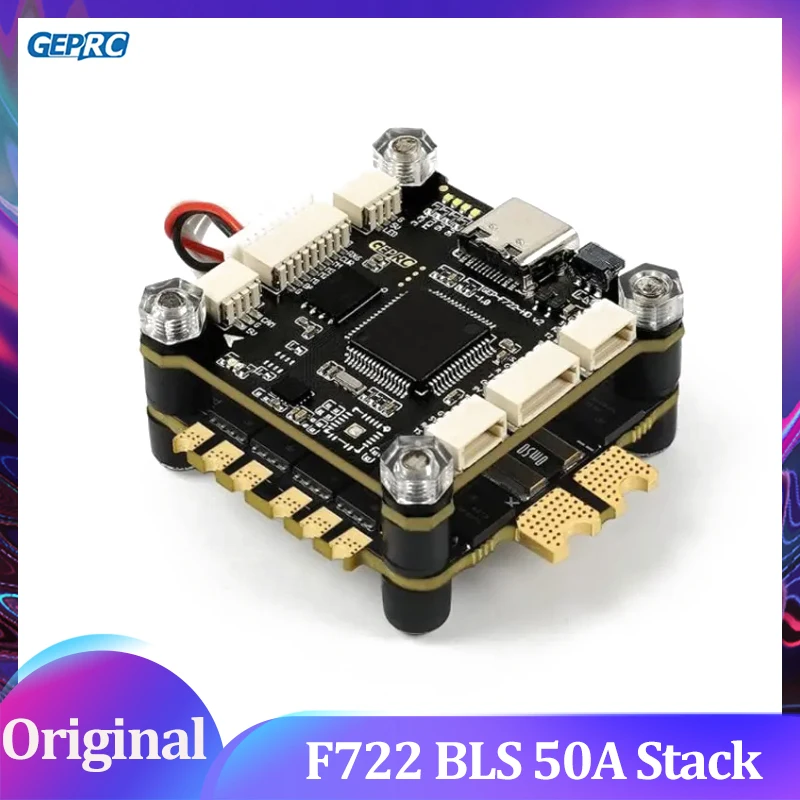 

GEPRC TAKER F722 BLS 50A Stack BLS50A-4IN1 ESC STM32F722 Chip 16M Black Box Cual-Channel BEC FC