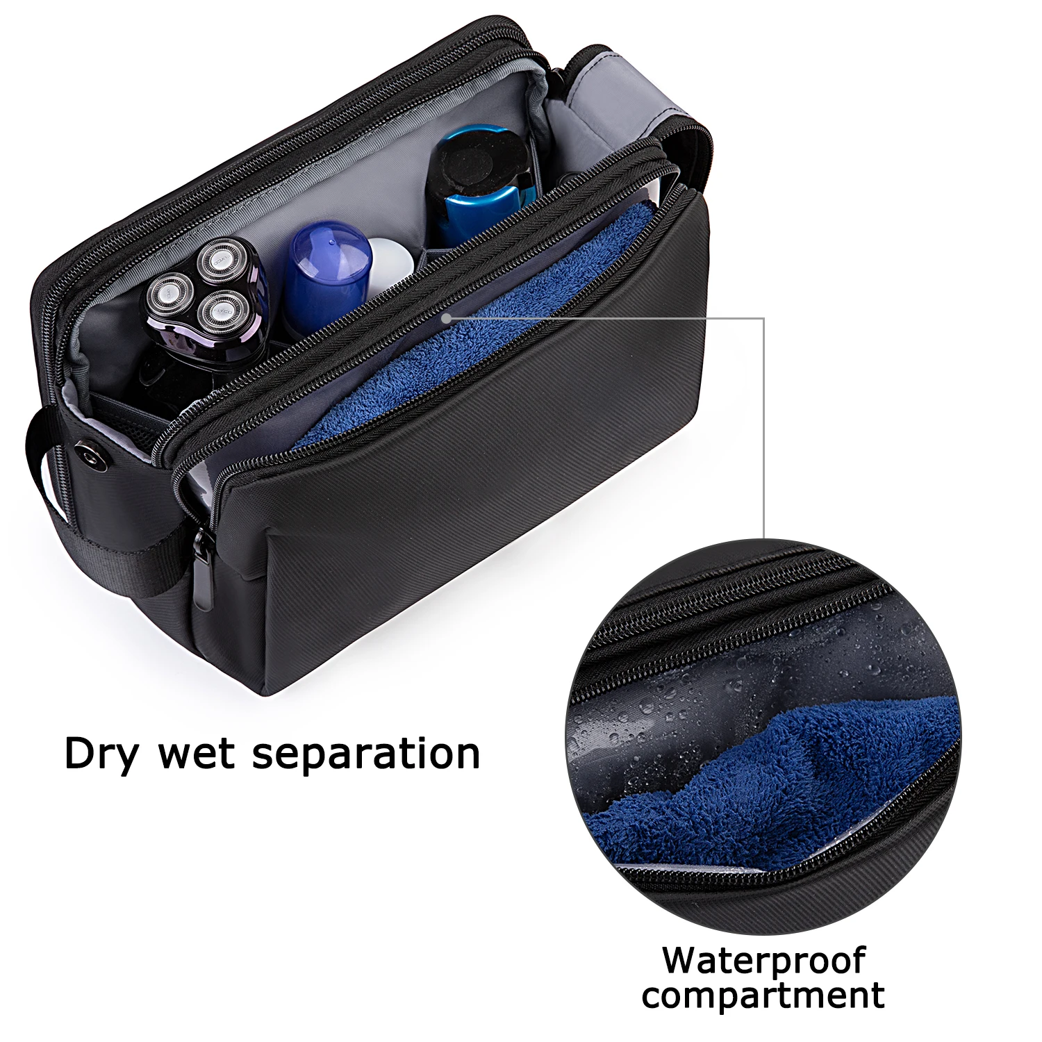 BAGSMART Makeup Bag Toiletry Bag for Men Lightweight Water-resistant Dopp Kit Shaving Bag Travel Bag for Women Cosmetic Bag