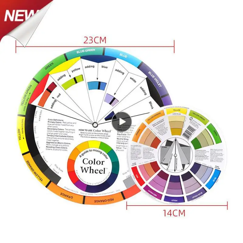 

Профессиональный дизайн бумажной карты, колесо для смешивания цветов, диаграмма чернил, круглый центральный круг, вращается, пигмент для татуировки и ногтей