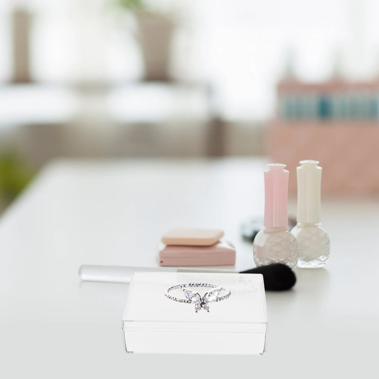 

4pcs Rectangular Jewelry Box Clear Plastic Storage Case Organizer for Beads Travel Small Items Display Gift Packaging