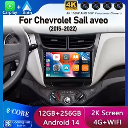 Android 15 For Chevrolet Sail aveo 2015 2016 2017 2018 2019 2020 2022 carplay DSP 2 din 4G NET Car Radio Multimedia Video Player