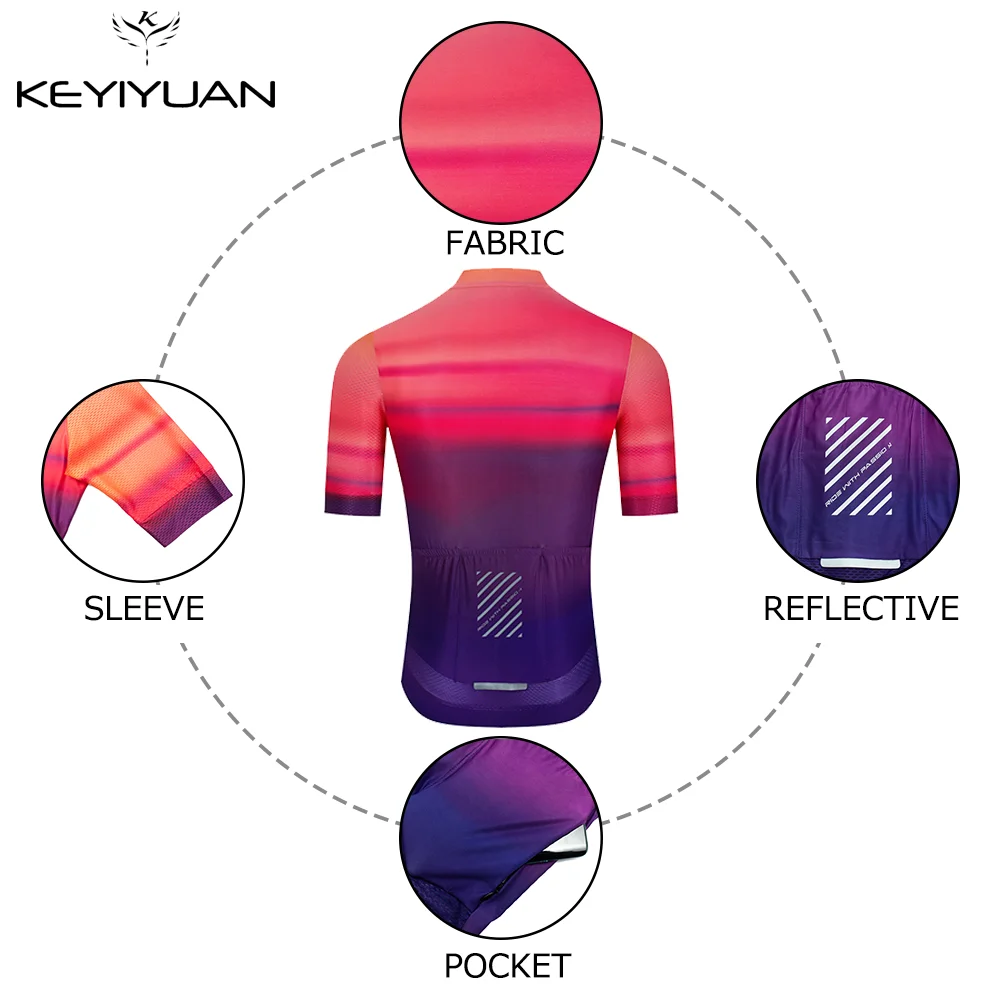 KEYIYUAN 2022 High Quality Pro Team Men And Women Bicycle Shirts Summer Short Sleeve Mountain Bike Jersey Mtb Cycling Clothing