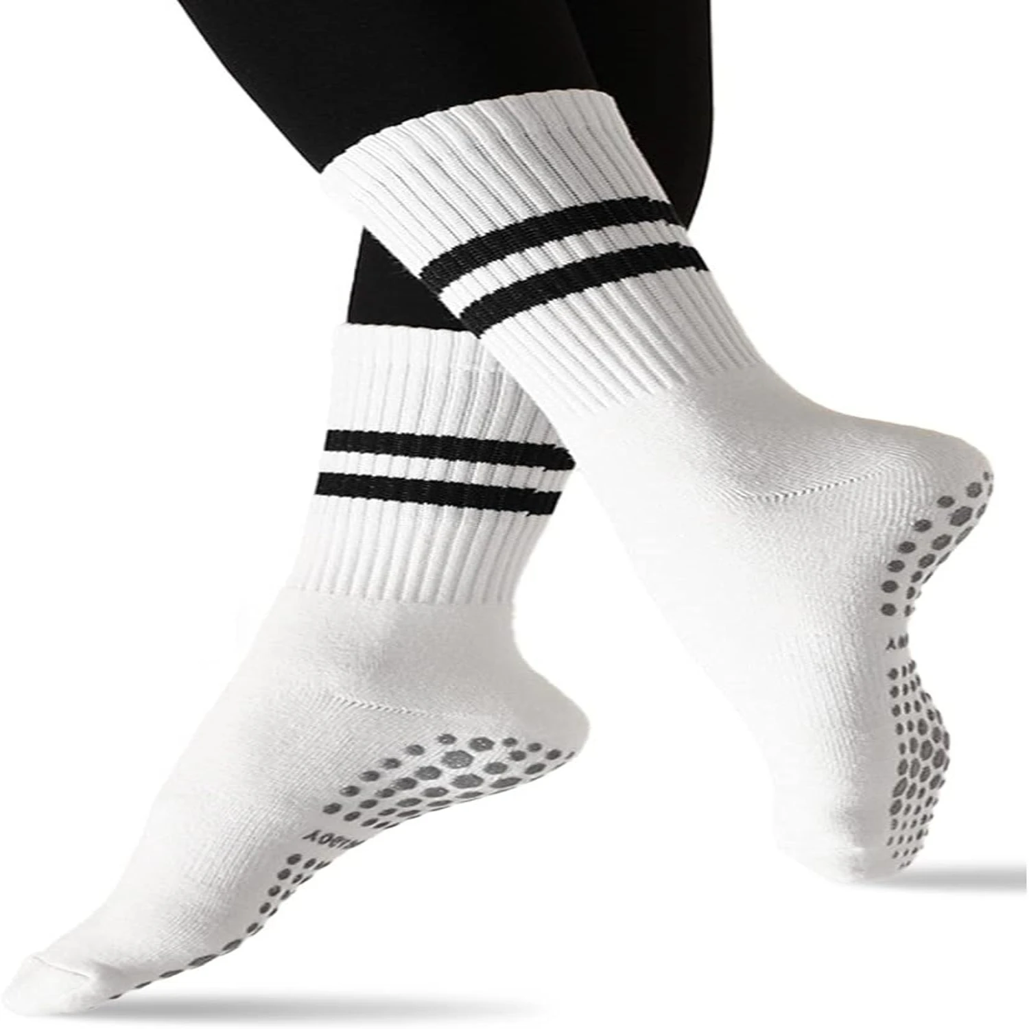 Stylish, Comfortable, and Grippy Flydo Pilates Socks for Women Enhance Your Performance in Yoga, Pure Barre, Ballet, and Dance W