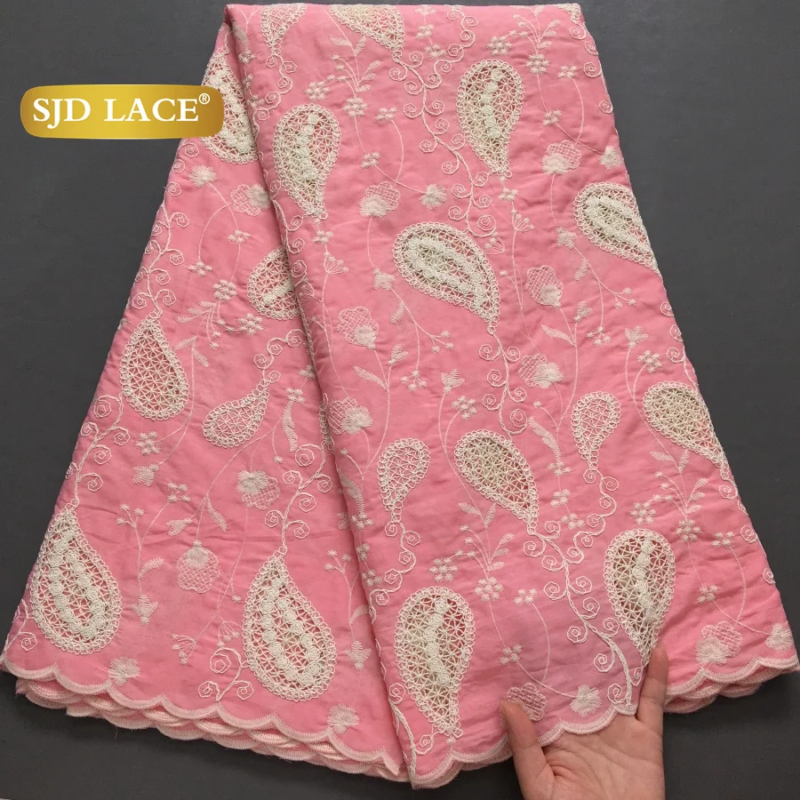 

SJD LACE, швейцарская вуаль, кружево 2024, новейшая нигерийская африканская вышивка, хлопковая кружевная ткань для женщин, праздничное платье, шитье, доставка по США 4274