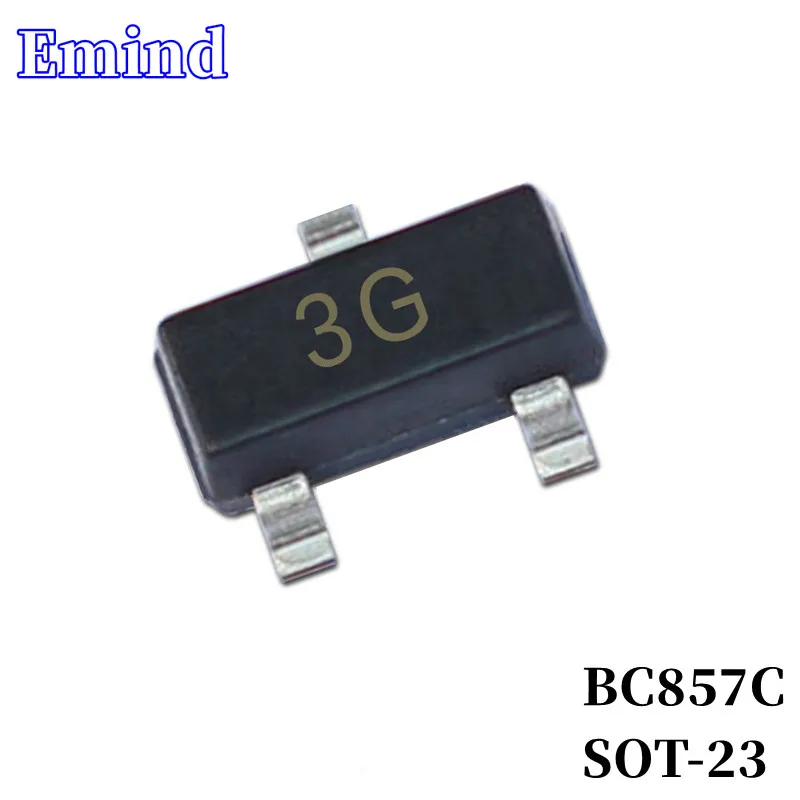 100/200/300Pcs BC857C SMD Transistor Footprint SOT-23 Silkscreen 3G Type PNP 45V/200mA Bipolar Amplifier Transistor