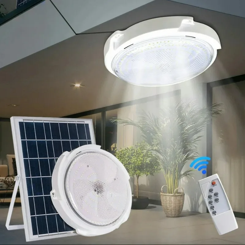 

LED Solar Ceiling Lights Hallway Light with Remote Control Brightness Dimmable Panel Light for Corridor Garden Indoor Lighting