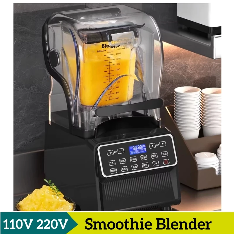 

Commercial Smoothie Blender with Variable Speed Soundproof Cover Easy Cleaning Designed for Smooth Ice Crushing