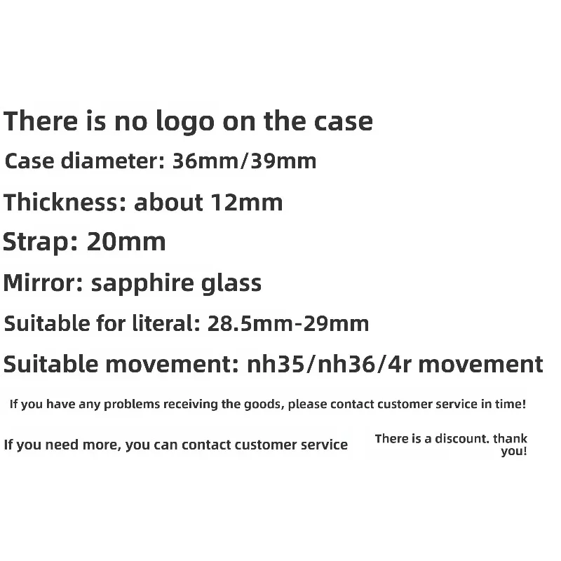 36/39MM Black Case for Dogtooth Ring Watch Case Rounded Edge Bevel Case Sapphire for NH35 Movement