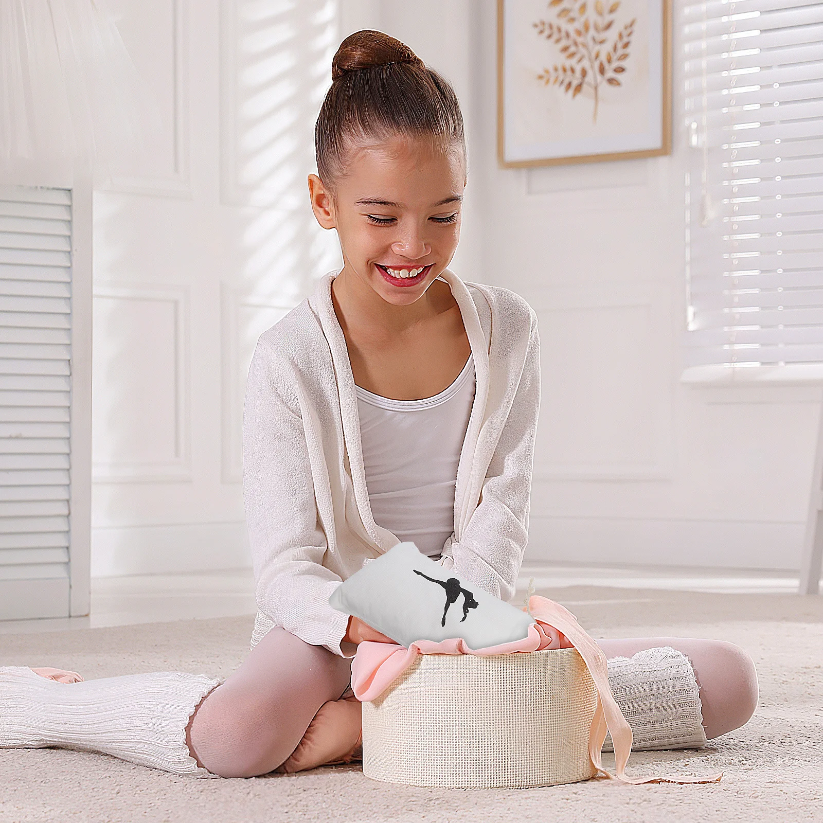 3pcs Ballet Shoe Wear-Resistant Anti-Scratch Drawstring Storage Bags For Dance Shoes Lightweight Cloth Pouches For Ballet