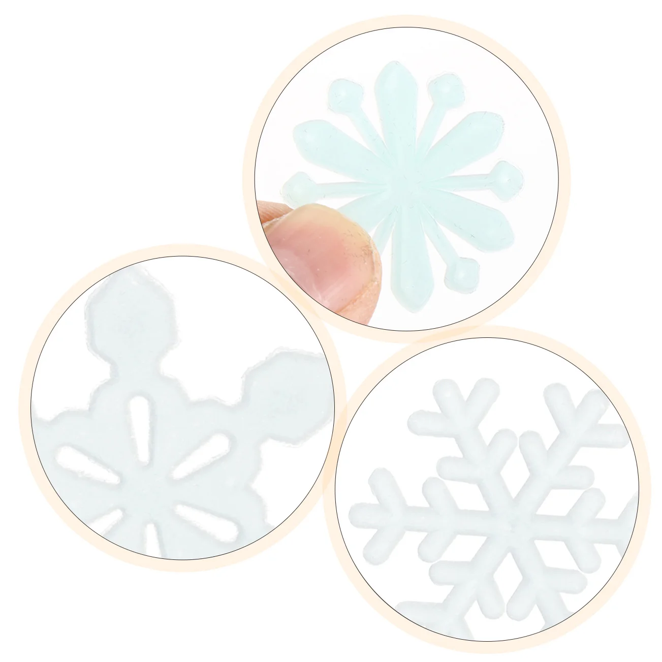 

200Pcs Fluorescent Snowflake Stickers Glow in The Dark Creative Decorative Wall Decals Kids Bedroom Nursery Indoor Use