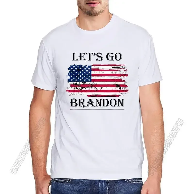 Men Women Let’S Go Brandon T Shirt Conservative Anti Liberal Us Flag Unisex Chic Tees Vintage Oversized Shirt Streetwear