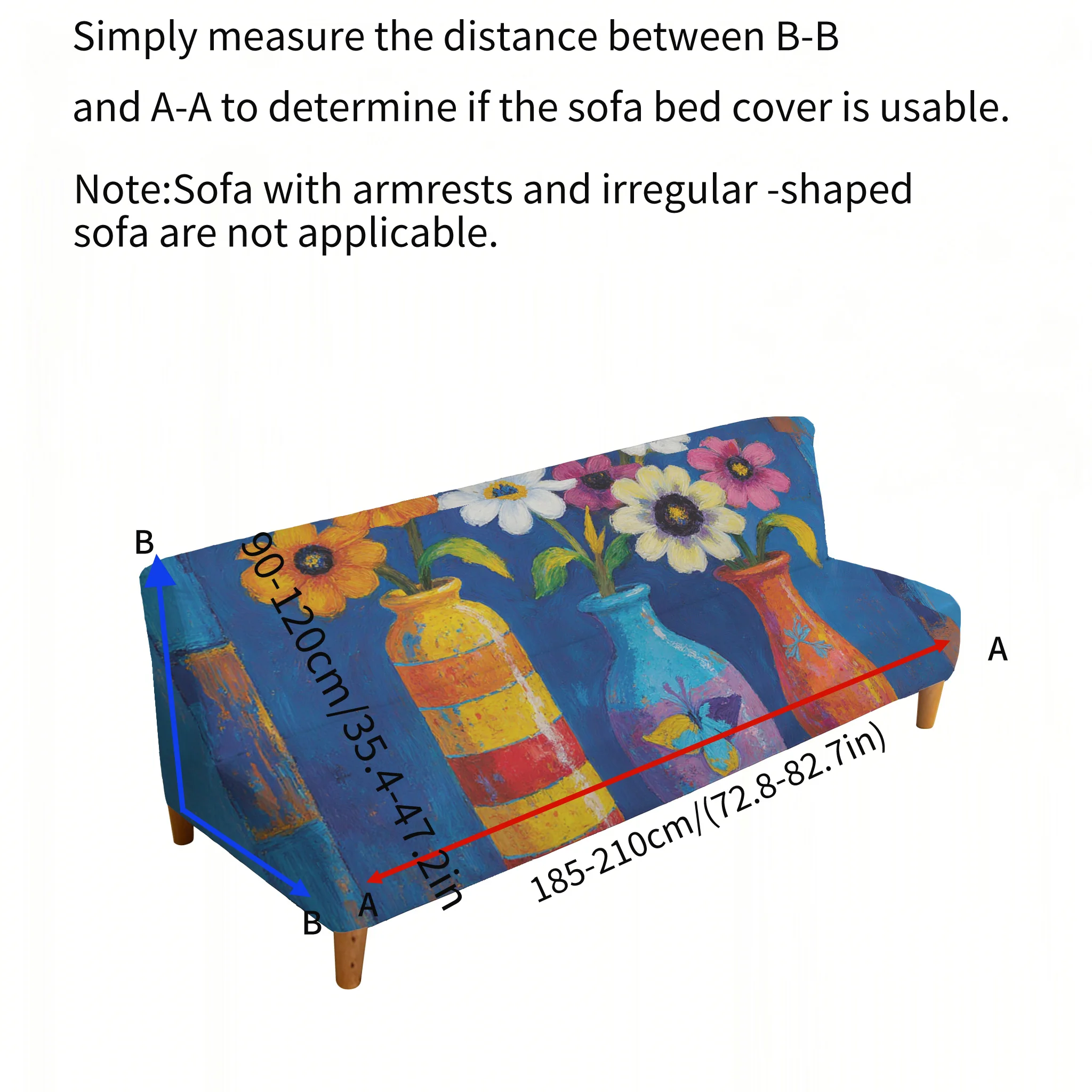 Color vase elastic sofa bed cover, living room sofa bed cover, dustproof machine washable sofa bed cover