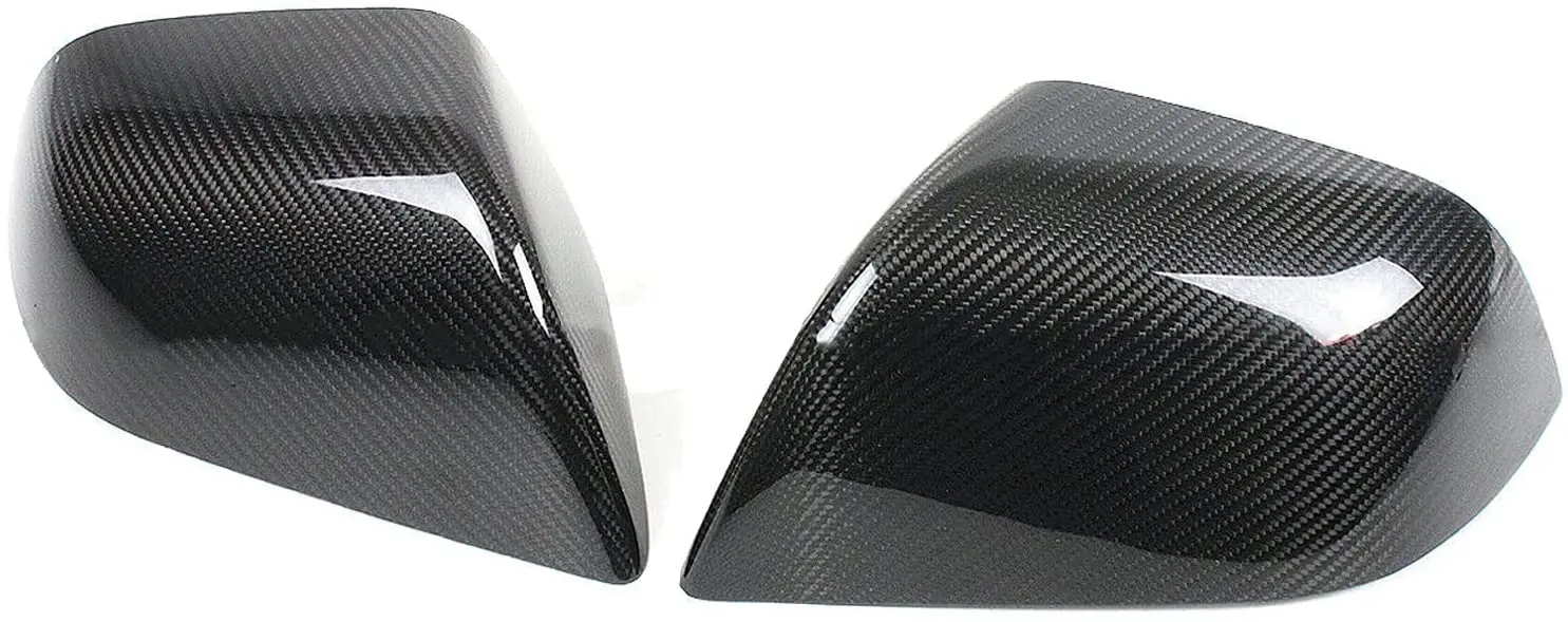 Side Door Mirror Cover Carbon Fiber Pattern Exterior Rear View Mirror Cover ForFor Tesla Model Y