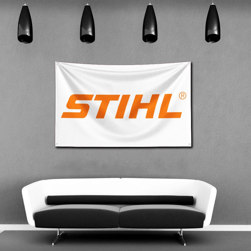 Stihl Tool Flag poliestere stampa digitale Banner 4 dimensioni per Garage Wall Art decorazione fuori porta con occhielli in ottone