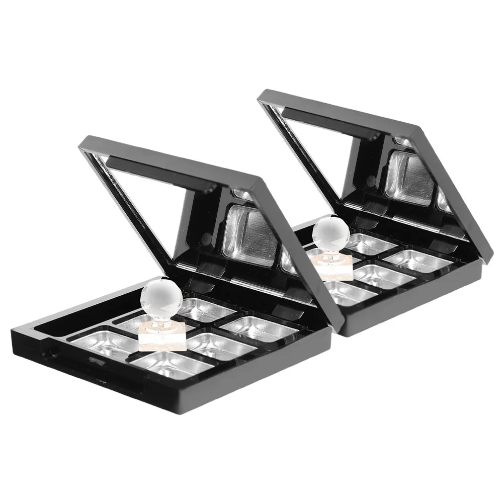 

2 Sets Lipstick Eyeshadow Palette 6 Grids DIY Empty Containers Makeup Organizer Refillable Household Trays