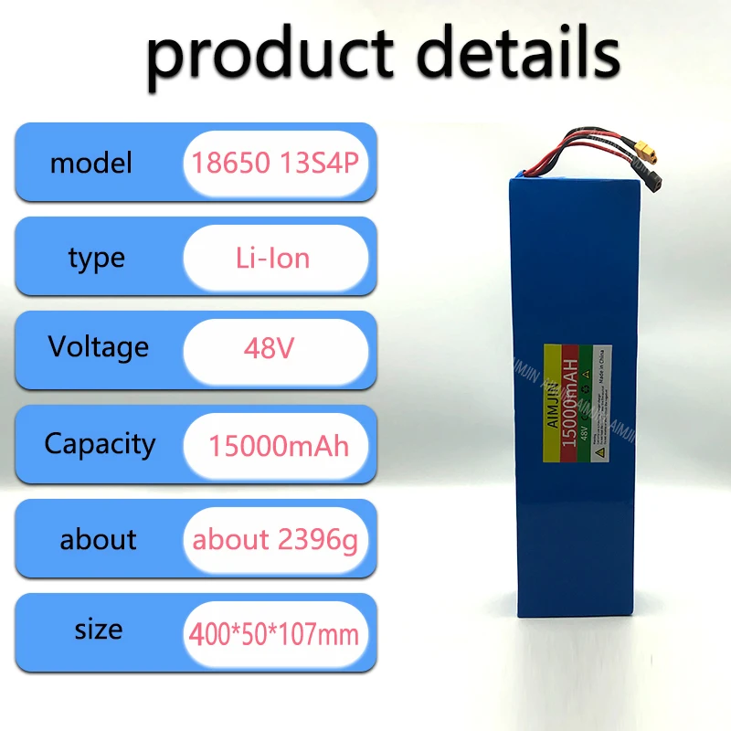 2024 Bestselling 13S4P48V15Ah Li-Ion Battery Pack Suitable for54.6V BMS Kugoo M4/M4Pro scooter Battery Equipped with BMS+Charger