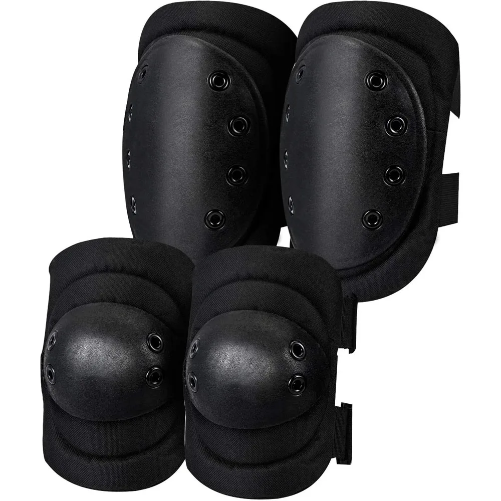 4Pcs Tactical Knee Pads ,Airsoft Knee & Elbow Protective Pads Guard for Army, Paintball, Hunting and Anyother Outdoor Sports