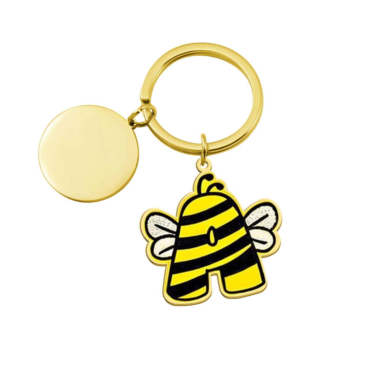

A-Z Bee Alphabet Custom Keychain Custom Exclusive Photo Color Print Keychain Creative Alphabet Color Suitable Gift Family Friend