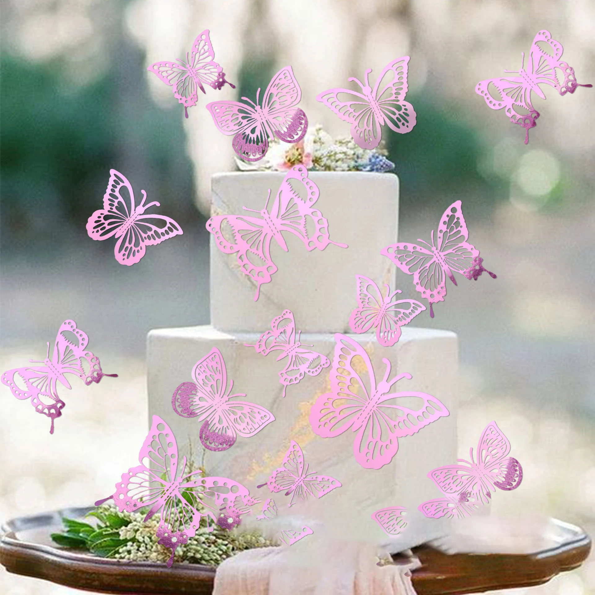 Alles Gute zum Geburtstag Schmetterling Kuchen Topper Gold Silber Falten Schmetterling Geburtstag/Hochzeit Kuchen Topper Party Dekoration Kinder Geschenk