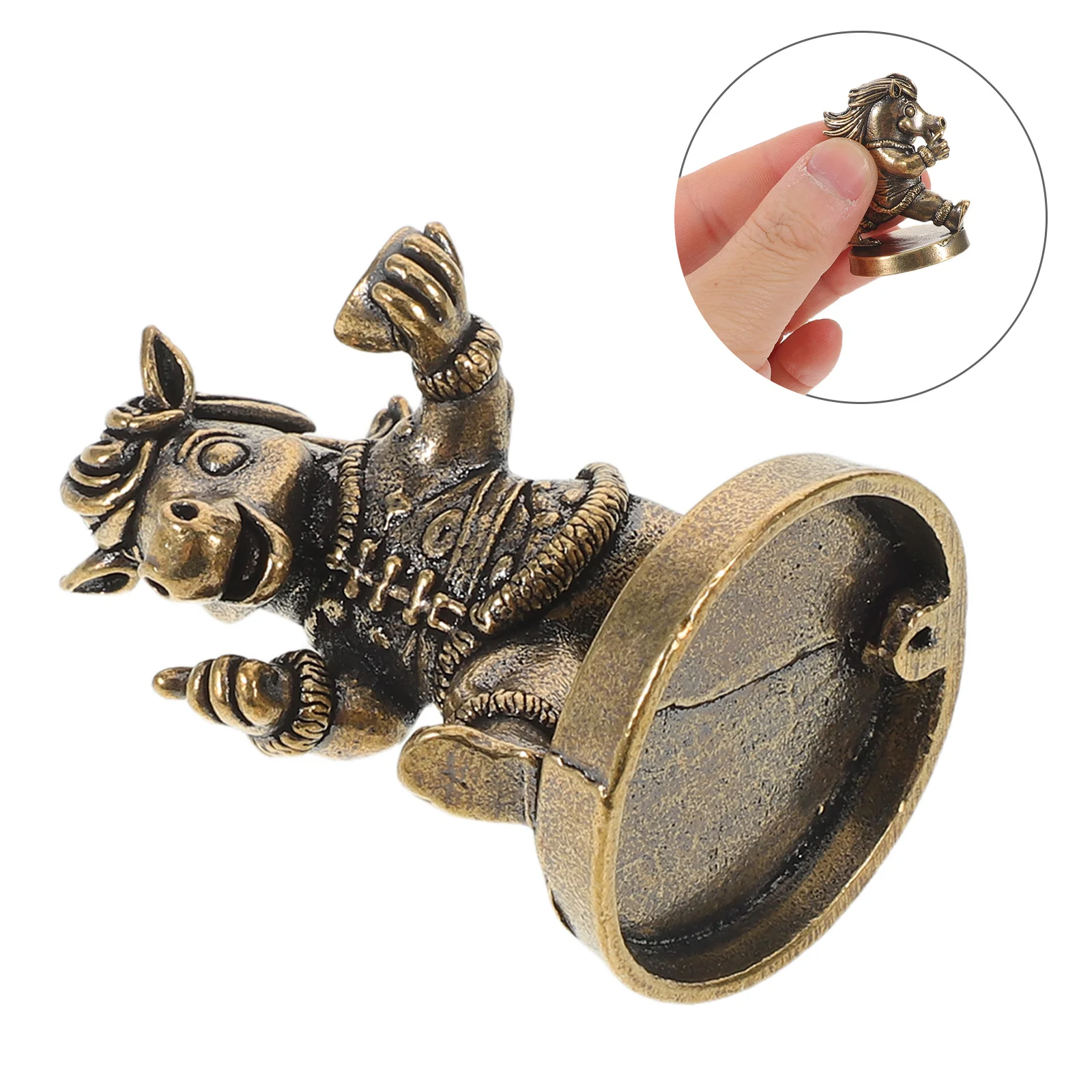 

Small Brass Horse Statue, Solid Metal Miniature Decor, Ancient Chinese Art Equestrian Ornament, Prosperity Symbol For Desk Home