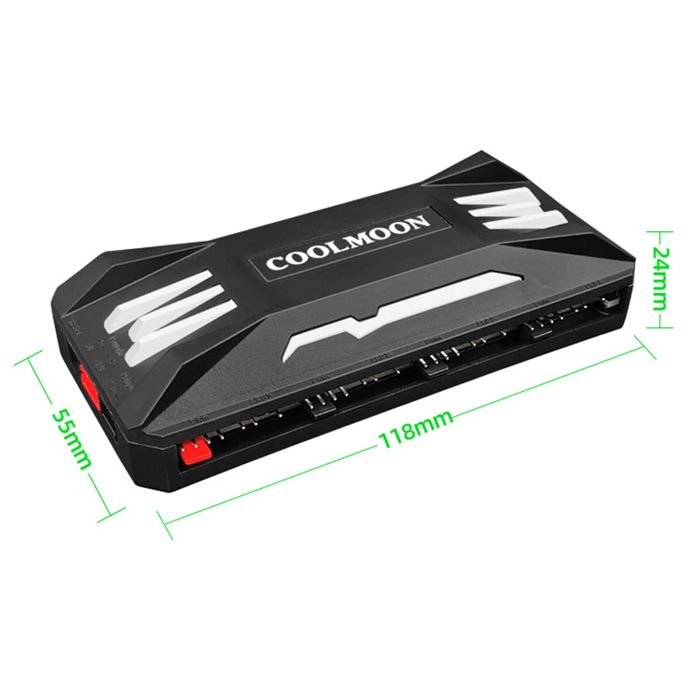 COOLMOON 4Pin PWM 5V 3Pin ARGB Lüfter RGB Controller für PC Gehäuse Chassis