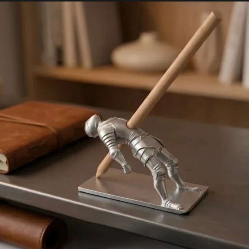 Vintage Knight Armor Pen Holder Funny 