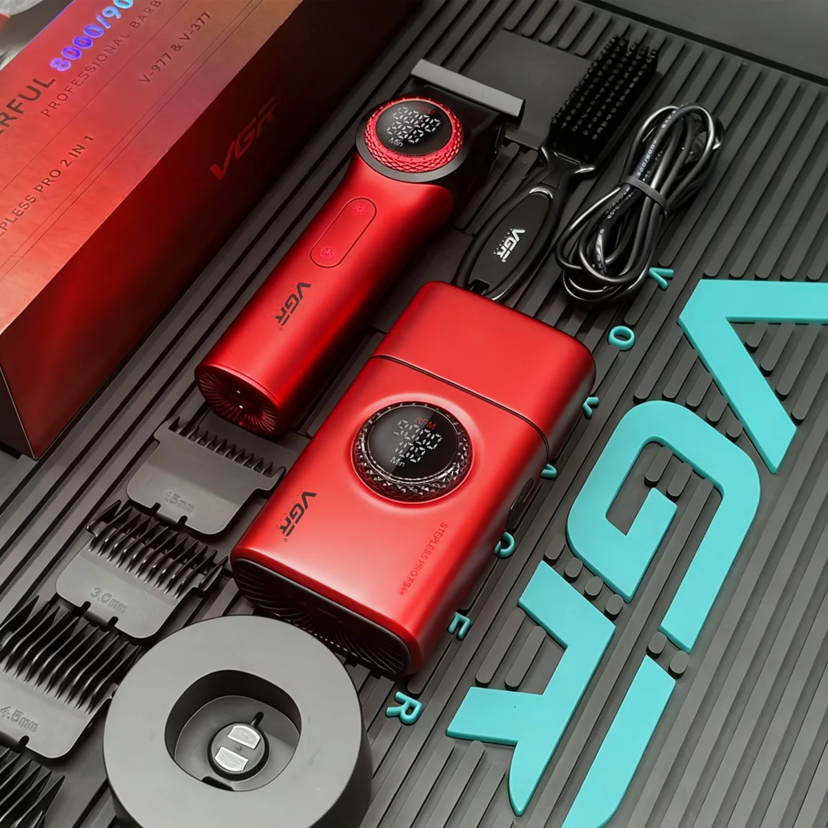 

VGR Hair Trimmer Professional Barber Clippers Electric Shaver Reciprocating Beard Trimmer Metal Hair Trimmer for Men V-977 377