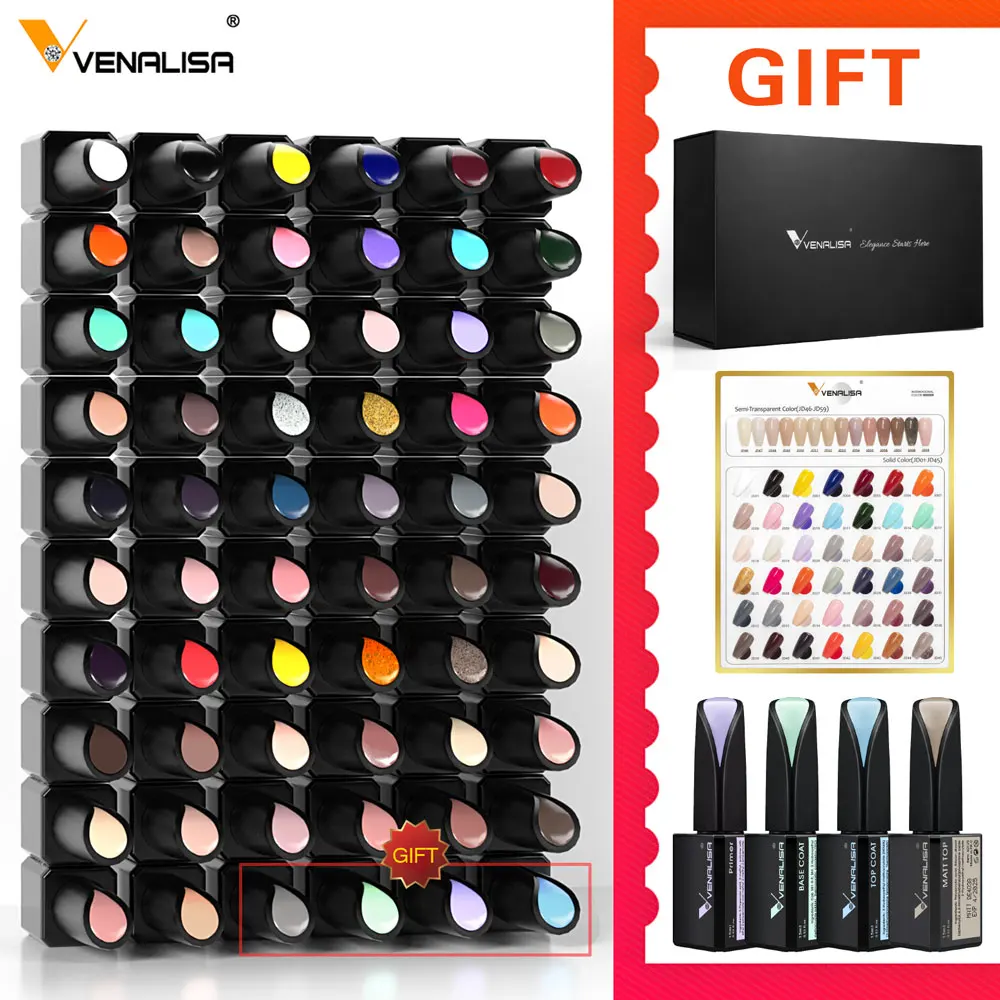 15ml VENALISA VIP Gel Nail Polish Kit Great Coverage Jelly Semi Permanent Nail Gel Beautiful Gorgeous Color Nail Manicure Set