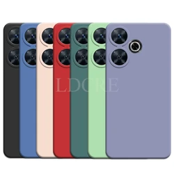 For Xiaomi POCO M6 Case Liquid Silicone Plain Coque Cover POCO M6 4G Case TPU Soft Rubber Protective Phone Case POCO M6 Cover