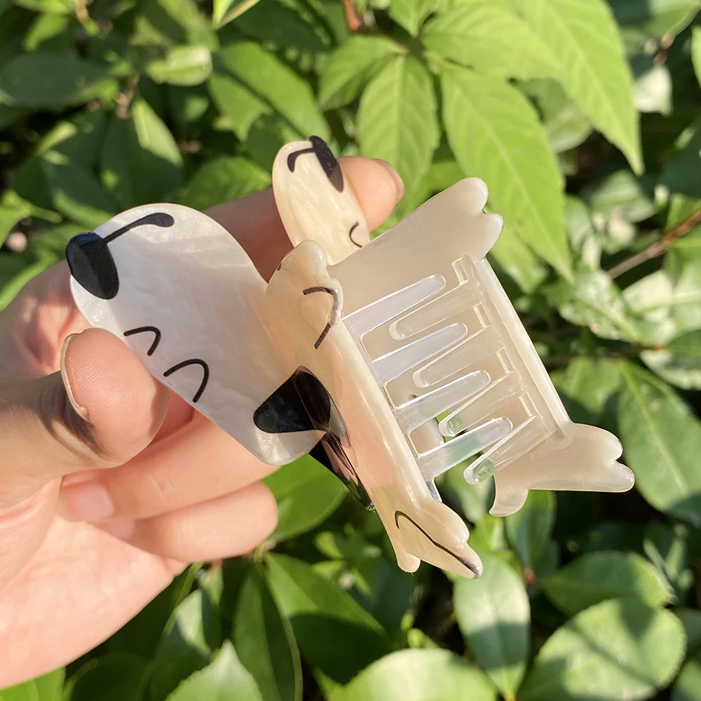 AENSOA Little Cat Dog Hair Accessories Women's Headdress Cartoon Animal Simple Side Bangs Claw Clips High Ponytail Fixed Hairpin