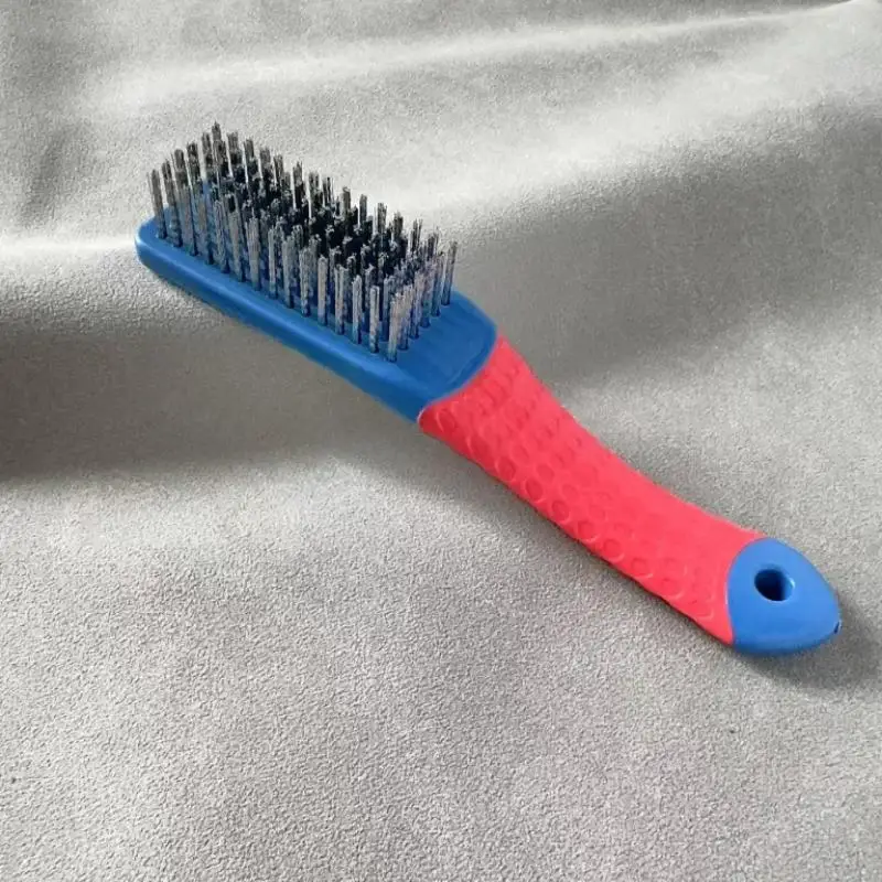 ● Heavy Duty Stainless Steel Wire Brush With Comfortable Plastic Handle Perfect For Removing Rust, Welding Slag, Dirt, And Paint