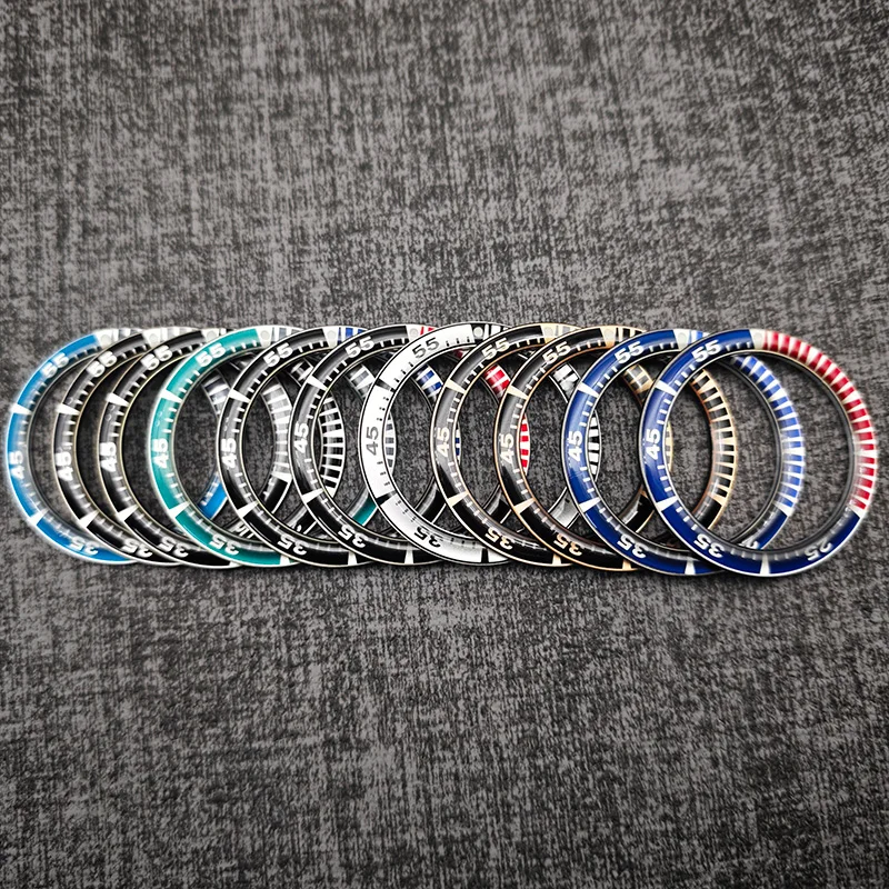 Watch Bezel Inserts Dia 41MM  Resin Aluminium Flat Fits Samurai Series PROSPEX SRPB55K1 Watch Case Diving Watch Bezel Mod Parts