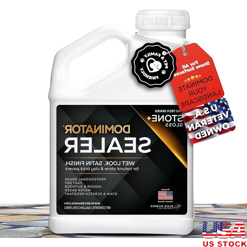 

1-галонный каменный блеск, прозрачный акриловый герметик, быстросохнущая атласная отделка, профессиональный класс, каменная глина, кирпич, водостойкий герметик для улицы