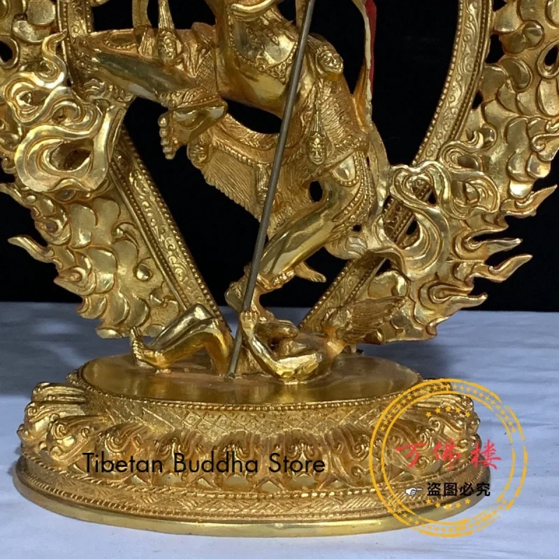 Simhamukha 35cm Pure Copper Seiko Gilding Home Ornaments Hand-Opened Face