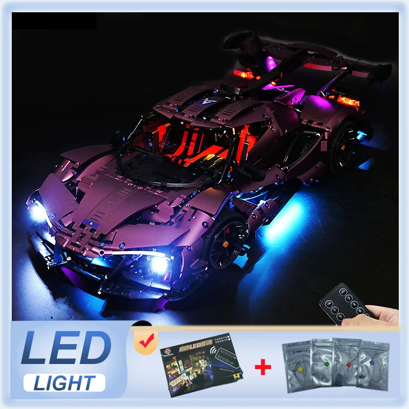 DIY RC LED 라이트 키트, LEGO T5012A 기술 럭셔리카 로고, 블록 모델 제외, LED 라이트 전용