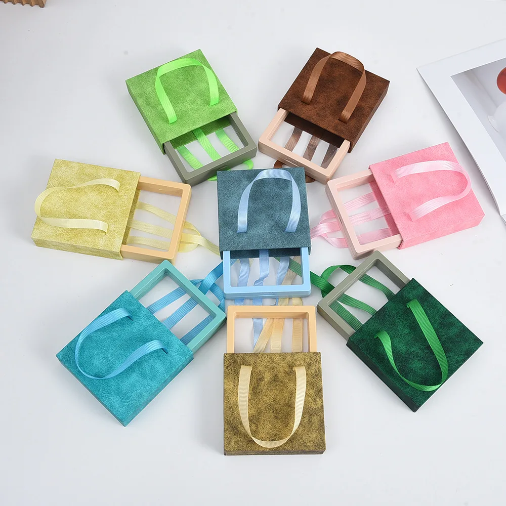 10pcs/personalizable Colorful Delicate Handheld Jewelry Box Jewelry Suspension Box Film Box Tactile Compound Color Box