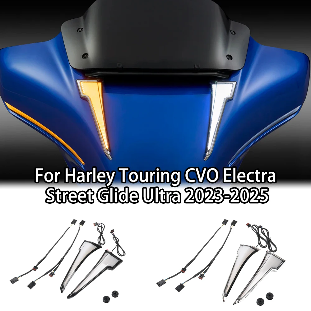 

Exact Fit Bright Amber LED Turn Signals For Harley Touring Street Glide Ultra Limited 2023-2025 Front Fairing Lights
