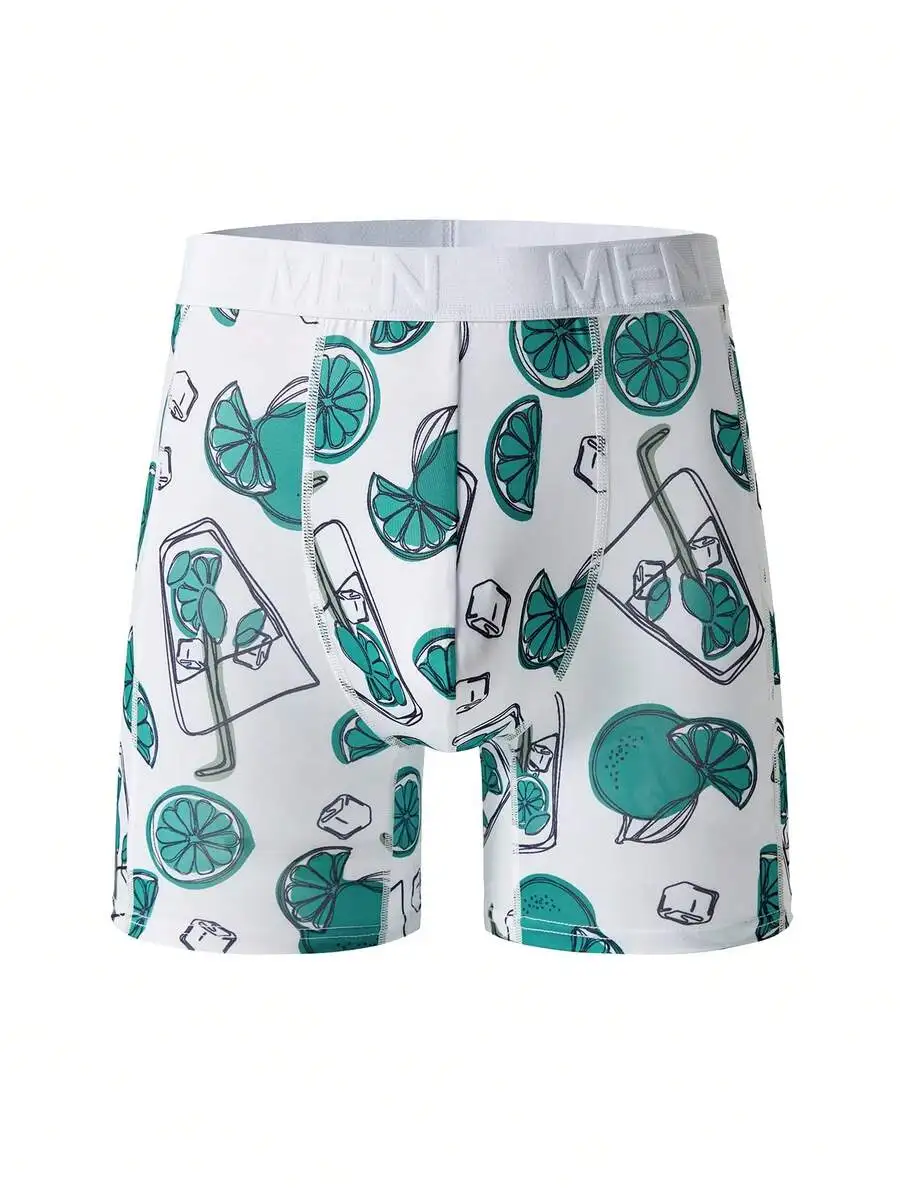 Mens Citrus Print Boxer Briefs 6pcs Set