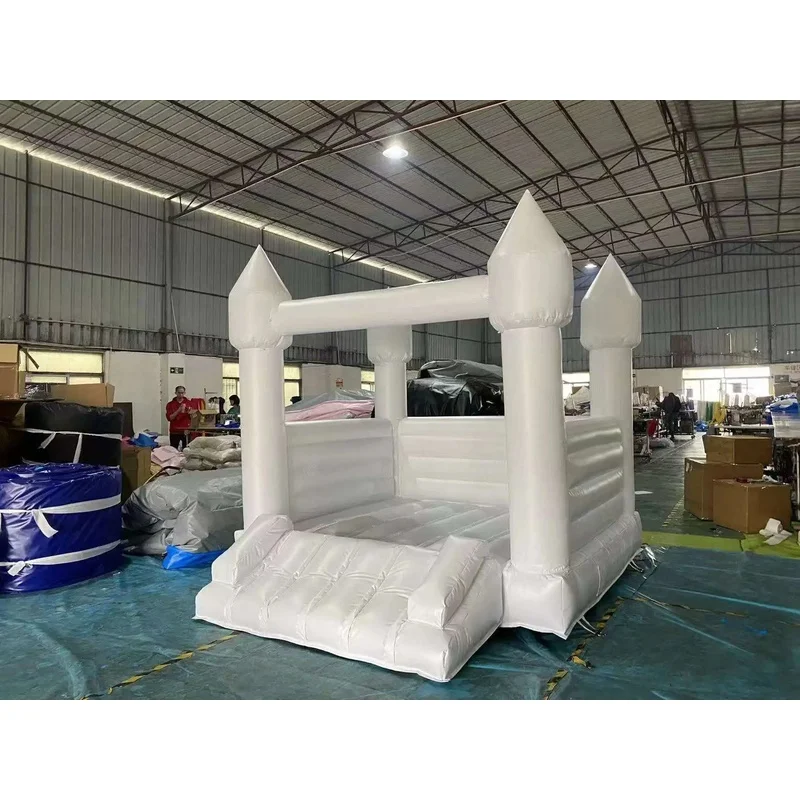 JINLI TOYS OCEANCommercial White Inflatable Bounce House With Slide & Ball Pit Indoor Outdoor Kids Party Bouncy Castle