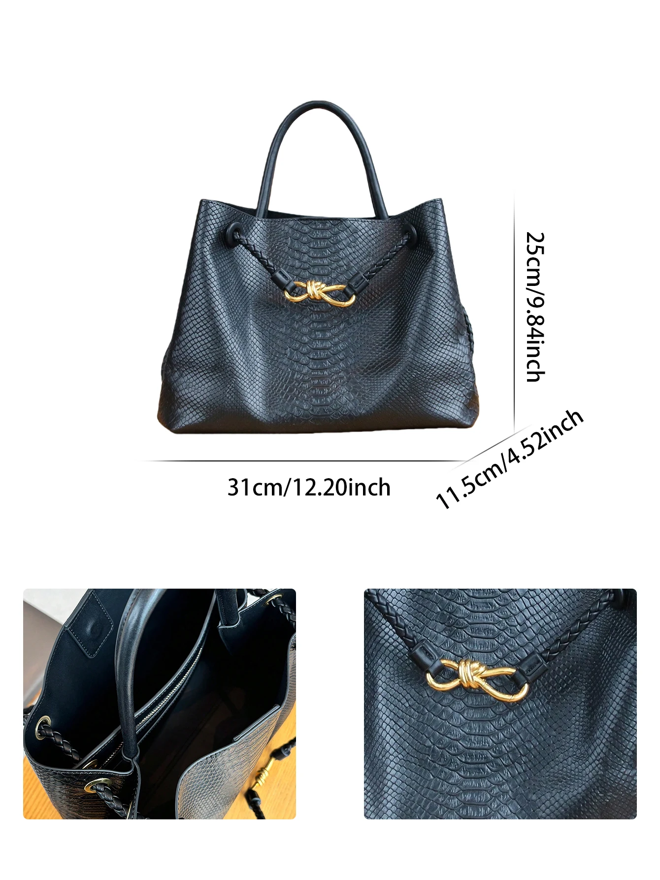2026 Europäische und Amerikanische Mode Neue Retro-Handtasche Nischendesign Metallseilschnalle Große Kapazität Geflochtene Handtasche Freizeit-Schultertasche – Detail 18