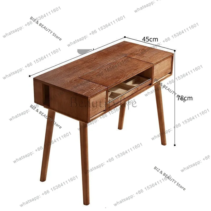 FG New Double-layer Nail Tables Retro-style Solid Wood Multi-drawer Storage Nail Tables with Vacuum Cleaner Furniture Tavolo JTN