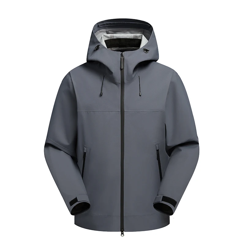 

Men's Outdoor Waterproof Windproof Softell Jaet Loose Fit Hiking Coat Full Heat Sed Polyester Fabric Casual Loose Jaet