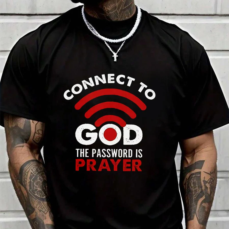 

New T-Shirt Motorcycle Connect To God Print Adventure Casual Round Neck Top Tee Printed Tshirt 2026